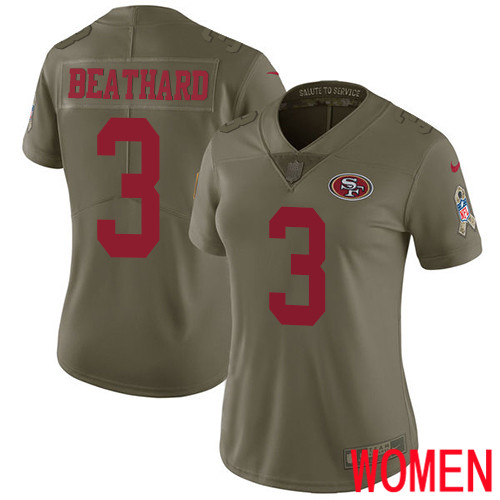 San Francisco 49ers Limited Olive Women C. J. Beathard NFL Jersey #3 2017 Salute to Service